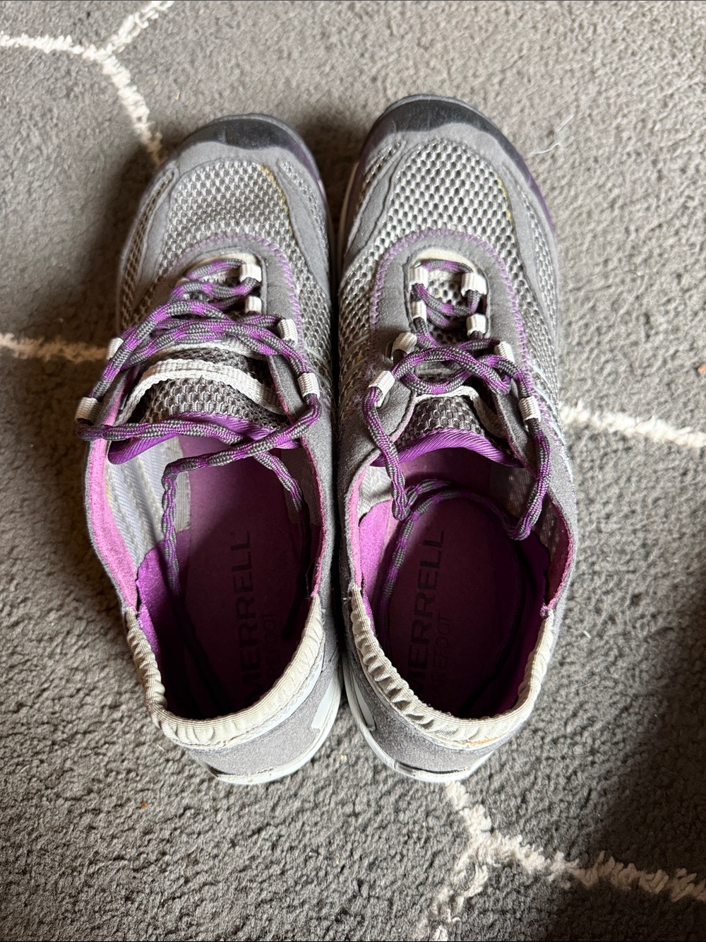 Merrell Women's Gray and Purple Trail Runners